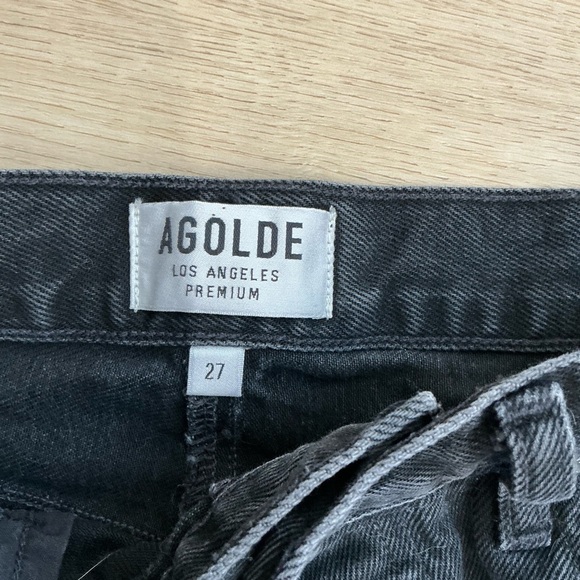 Agolde Black Mini Skirt Distressed Casual - Picture 2 of 4